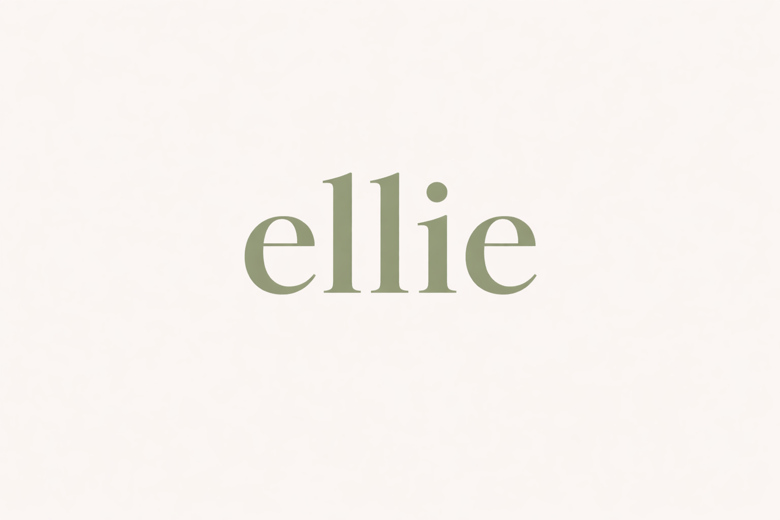 Ellie wordmark in soft olive green